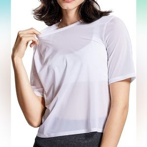 EUC CRZ YOGA mesh crop t-shirt